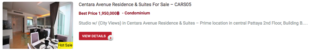 Centara Avenue Residence & Suites For Sale