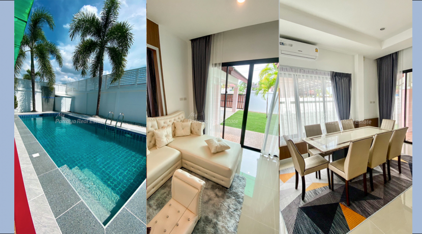 The Bliss 2 Pool Villa For Sale in East Pattaya 3 Bedroom with Private Pool Views - HETB204